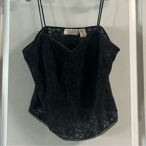 Vintage gold label Victoria’s Secret black lace top
